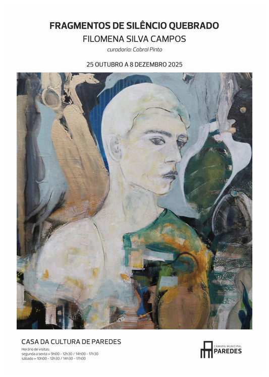 Montagem da exposição "Fragmentos de silêncio quebrado" de Filomena Silva Campos com curadoria de Cabral Pinto - Casa da Cultura de Paredes